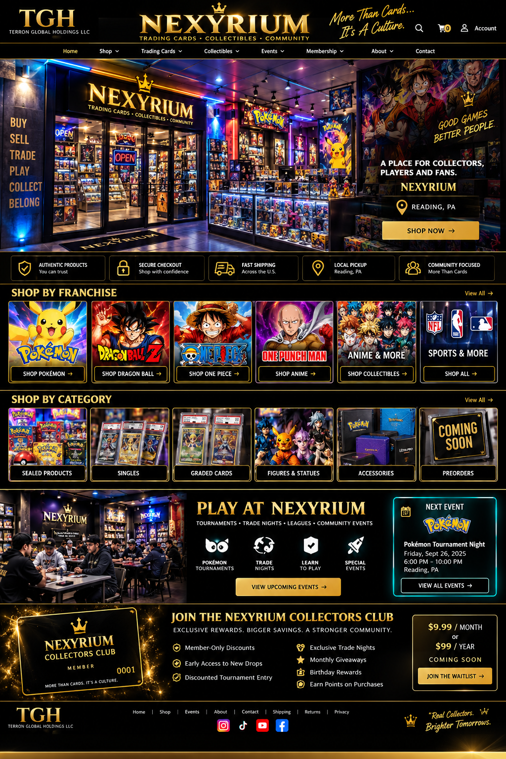 Inside the Nexyrium collectibles shop concept